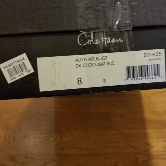 Cole Haan Air Aliya Tall Boot - Dark Chocolate Suede Size 8 - Picture 9 of 10